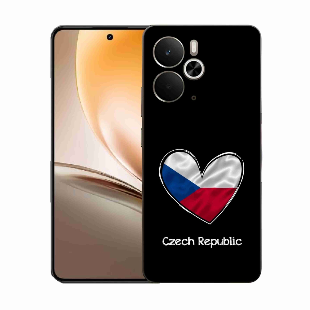 Gél borító mmCase a Realme 14 5G-n - zászló szív fekete háttérrel