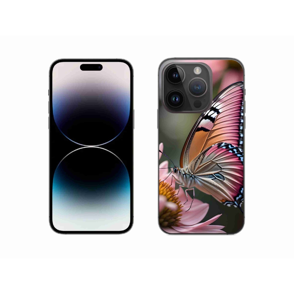 Zselés borítás mmCase iPhone 14 Pro készülékhez - színes pillangó