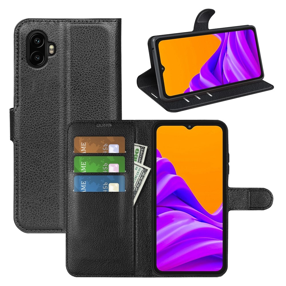 Litchi könyv tok Samsung Galaxy Xcover 7 Pro készülékhez - fekete