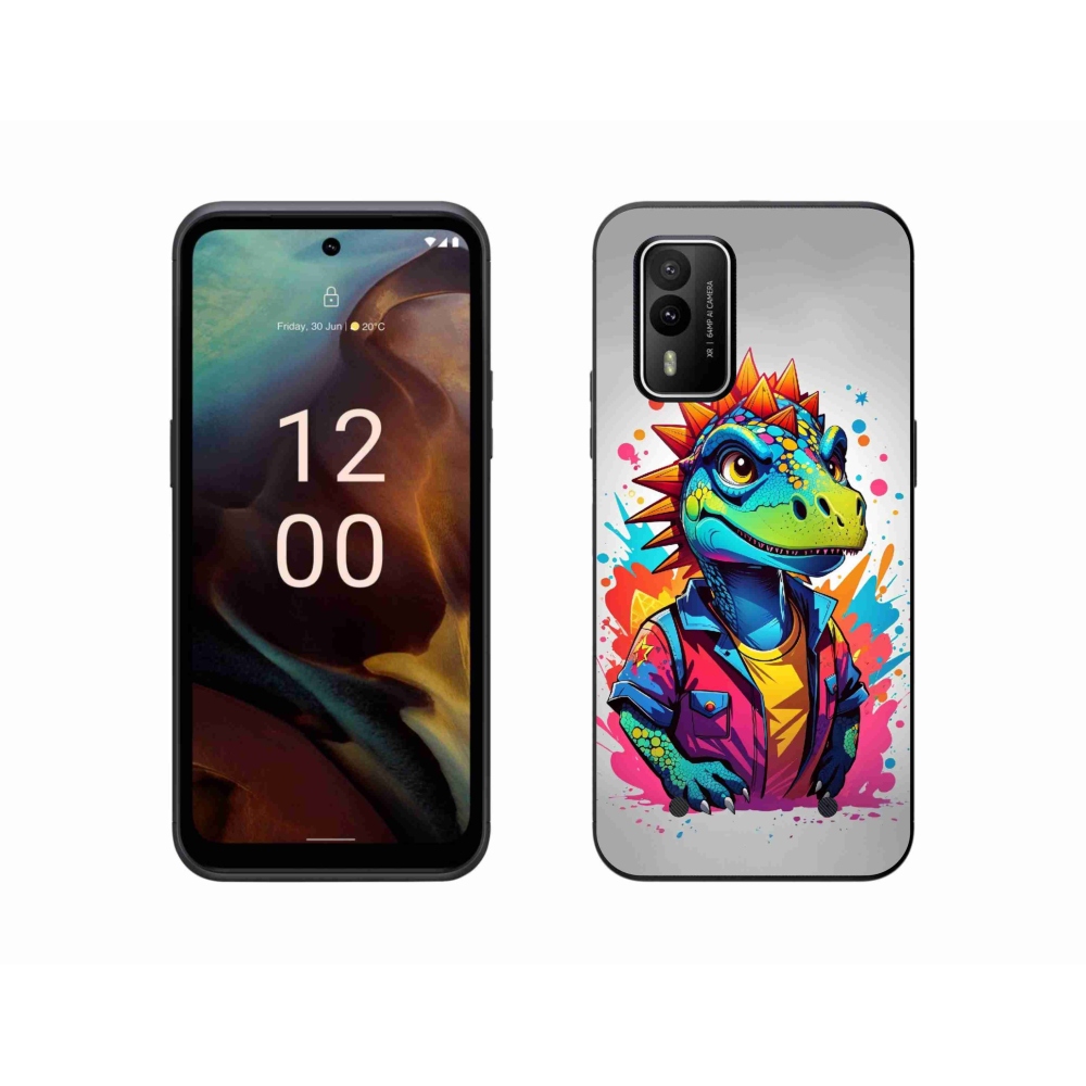 Zselés borítás mmCase a Nokia XR21 készülékhez - színes dinoszaurusz