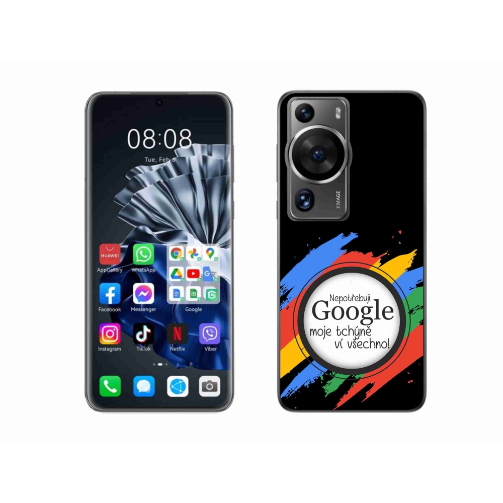 Gél borító mmCase a Huawei P60 Pro - anyós tudja, hogy minden fekete háttérrel