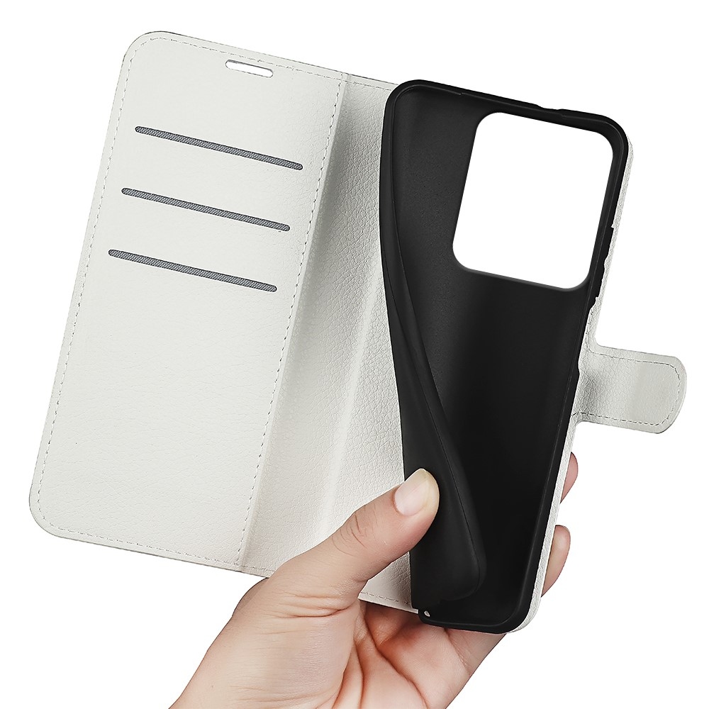 Litchi könyv tok Xiaomi Redmi Note 14S-hez - fehér