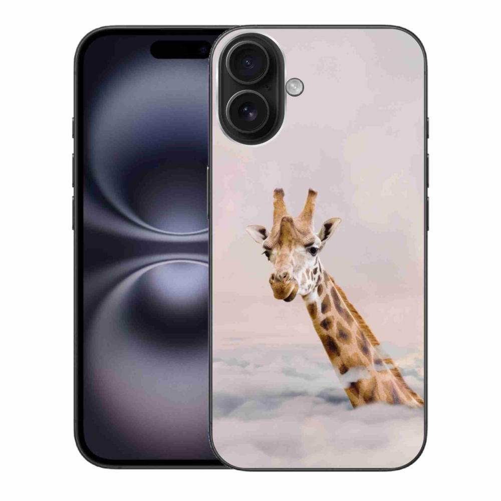 Zselés borítás mmCase iPhone 16 Plus készülékhez - zsiráf a felhőkben