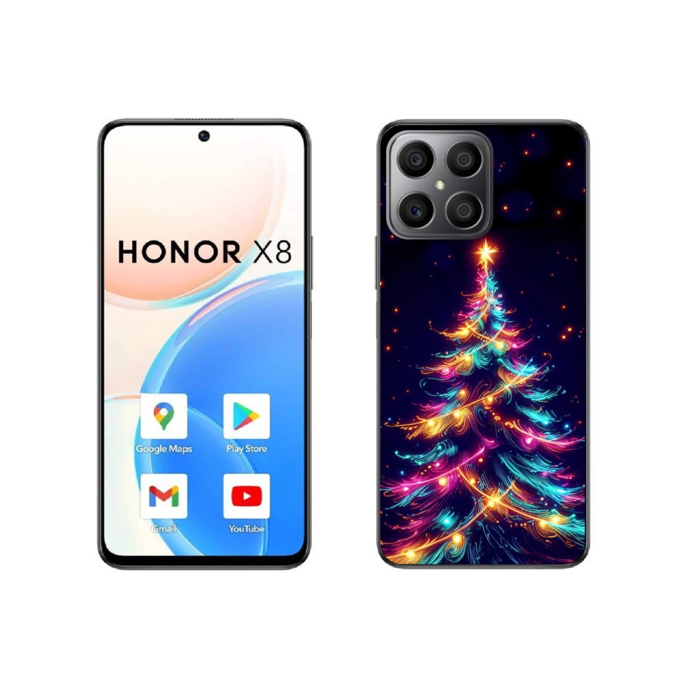 Gél borítás mmCase a Honor X8 4G-hez - neon karácsonyfa