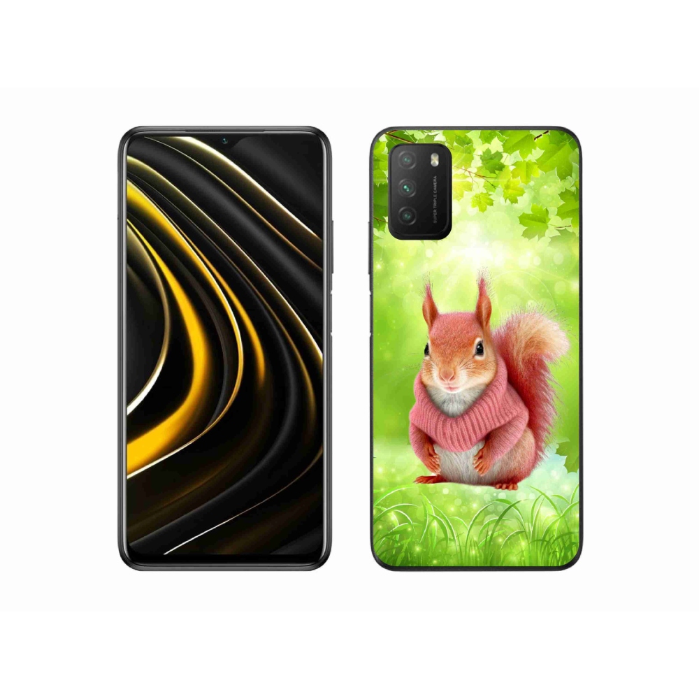 Gél borítás mmCase a Xiaomi Poco M3-hoz - mókus pulóverben