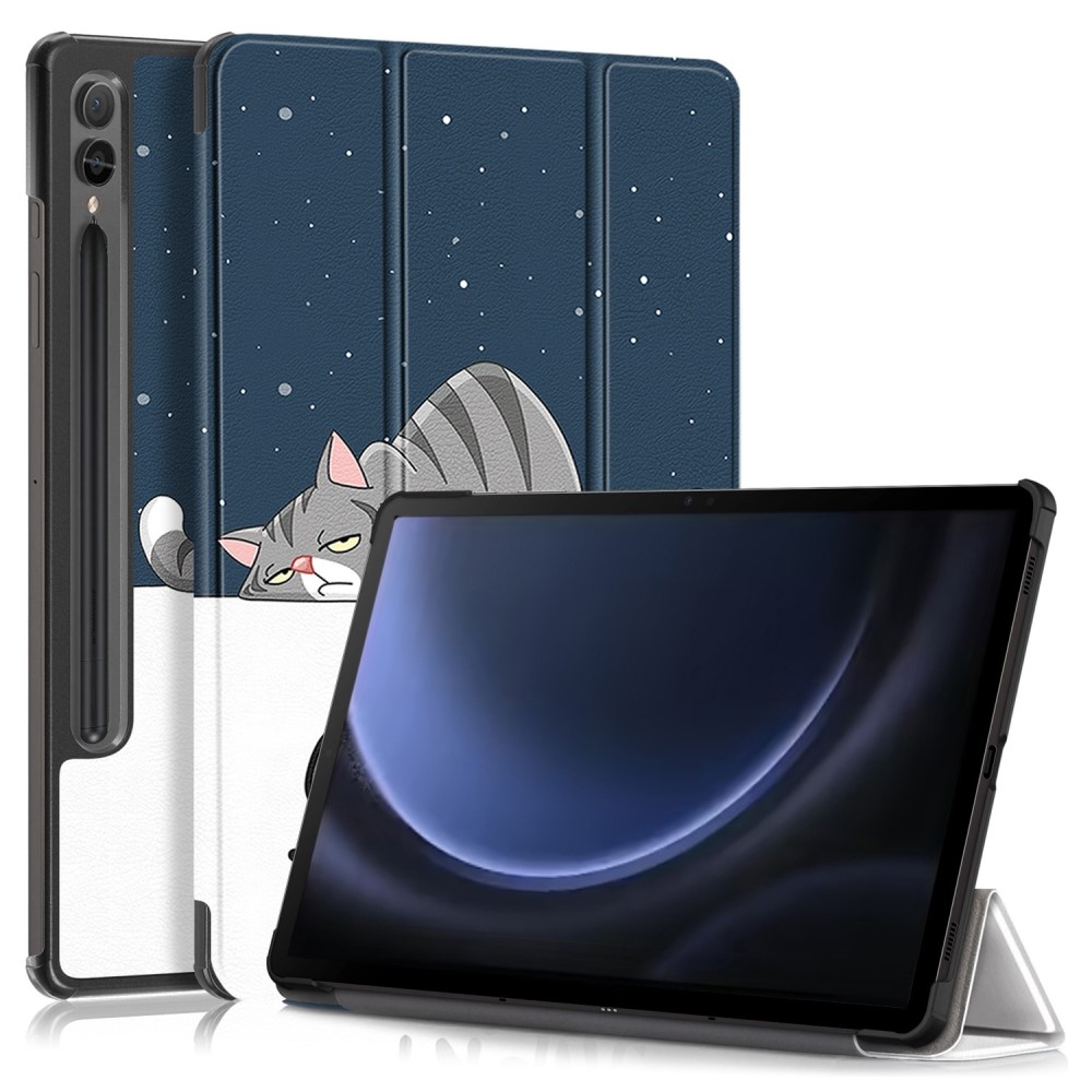 Nyomtatás intelligens záró tok a Samsung Galaxy Tab S9 FE+ készülékhez - macska