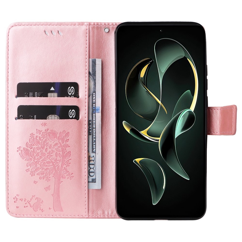 Fa könyv tok a Xiaomi 13T/13T Pro-hoz - rózsaarany színben