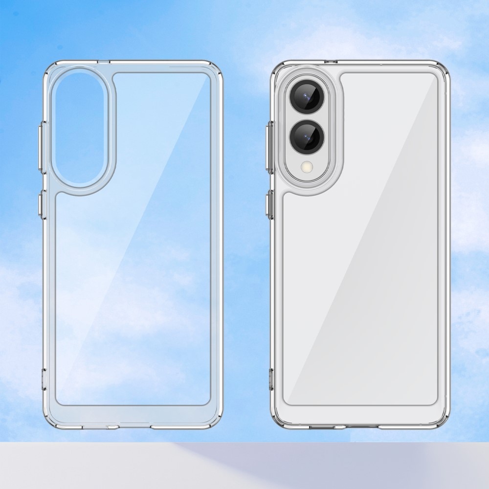 Gél tok kemény hátlappal Samsung Galaxy S25 Edge készülékhez - átlátszó