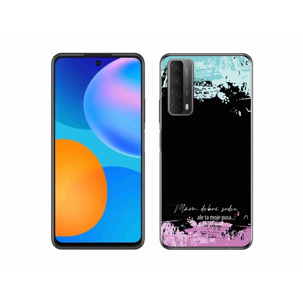 Gél borító mmCase a Huawei P Smart (2021) - vicces szöveg 3 fekete háttér