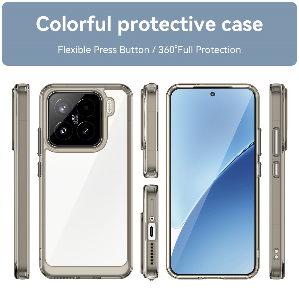 Gél tok fix hátlappal Xiaomi 15-öshöz - szürke