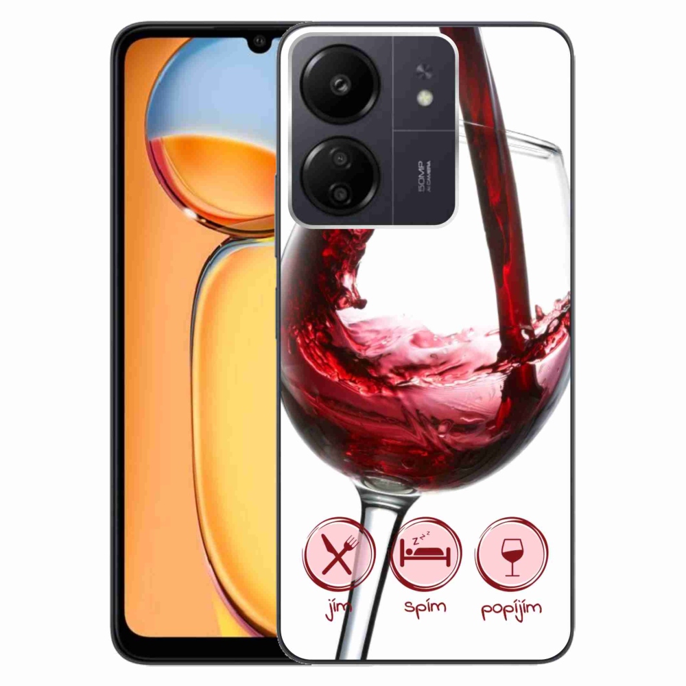 Gél tok mmCase a Xiaomi Poco C65/Redmi 13C készülékhez - borospohár piros