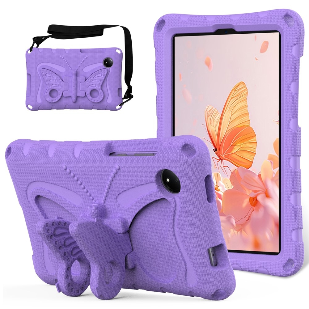 Gyerekek Pillangó EVA tartós tok pánttal Xiaomi Redmi Pad SE 8.7 tablethez - lila