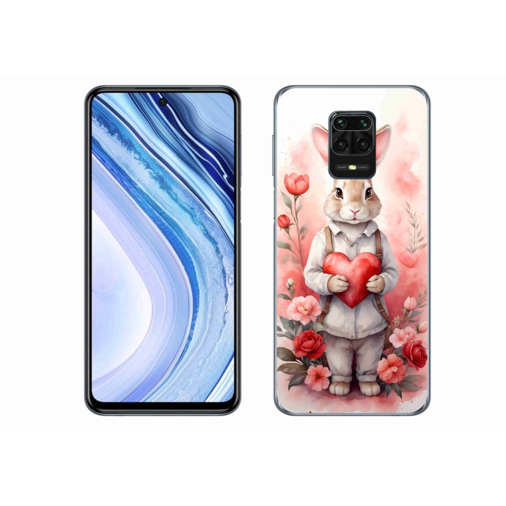 Gél borítás mmCase a Xiaomi Redmi Note 9S-hez - nyúl szívvel