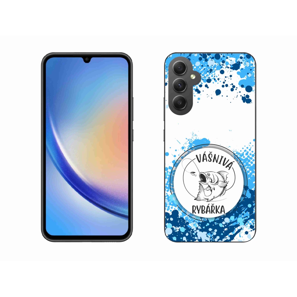 Gél borító mmCase Samsung Galaxy A34 5G - szenvedélyes halásznő fehér háttérrel