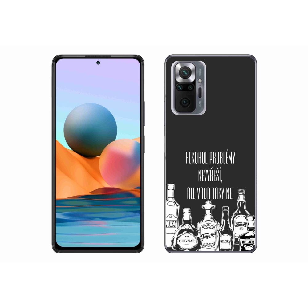 Gél borító mmCase a Xiaomi Redmi Note 10 Pro számára - vicces szöveg fekete háttérrel