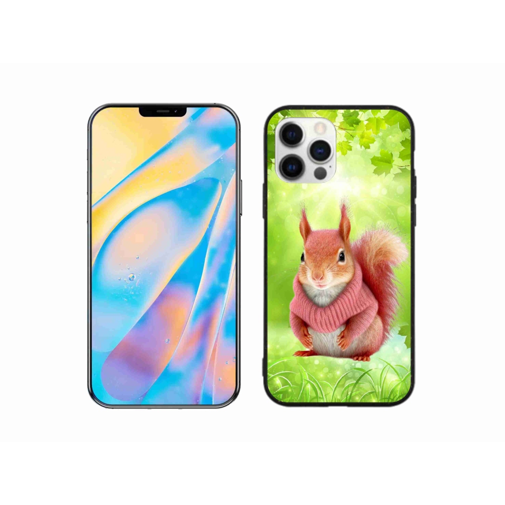Zselés borítás mmCase iPhone 12 készülékhez - mókus pulóverben