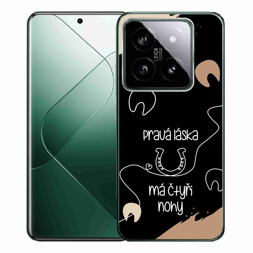Gél borítás mmCase a Xiaomi 14 Pro-hoz - ló motívum fekete háttérrel