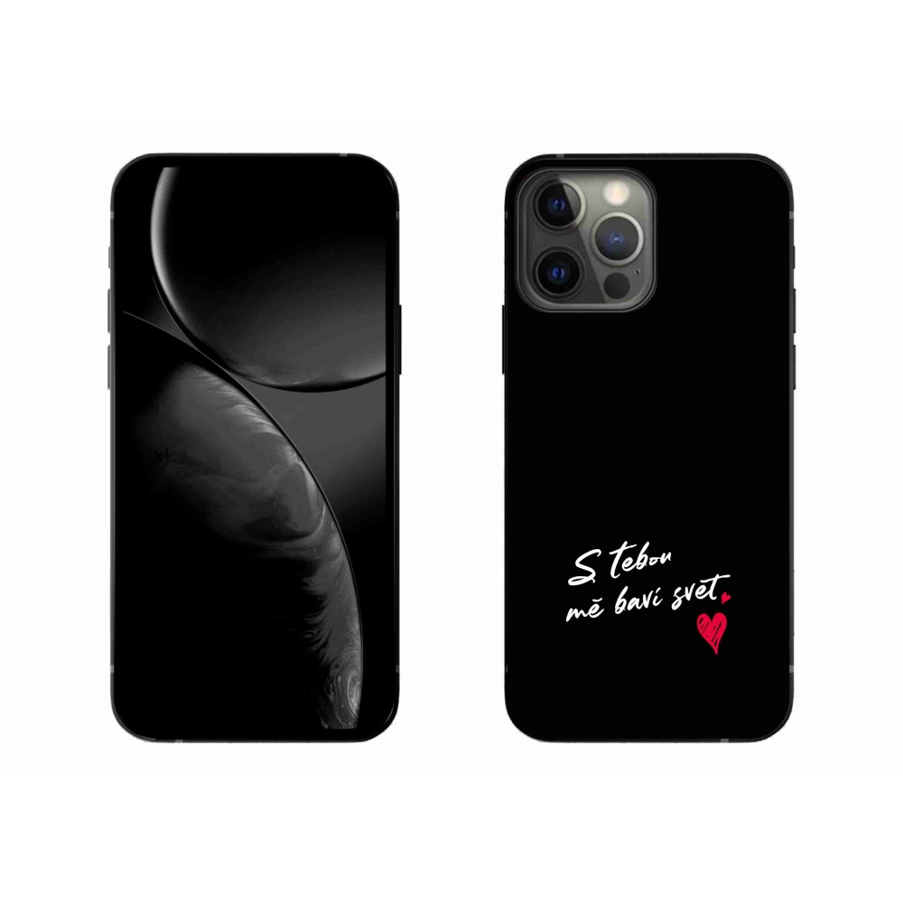 Gél borítás mmCase iPhone 13 Pro Max 6.7 készülékhez - szerelmes szöveg 1 fekete háttér