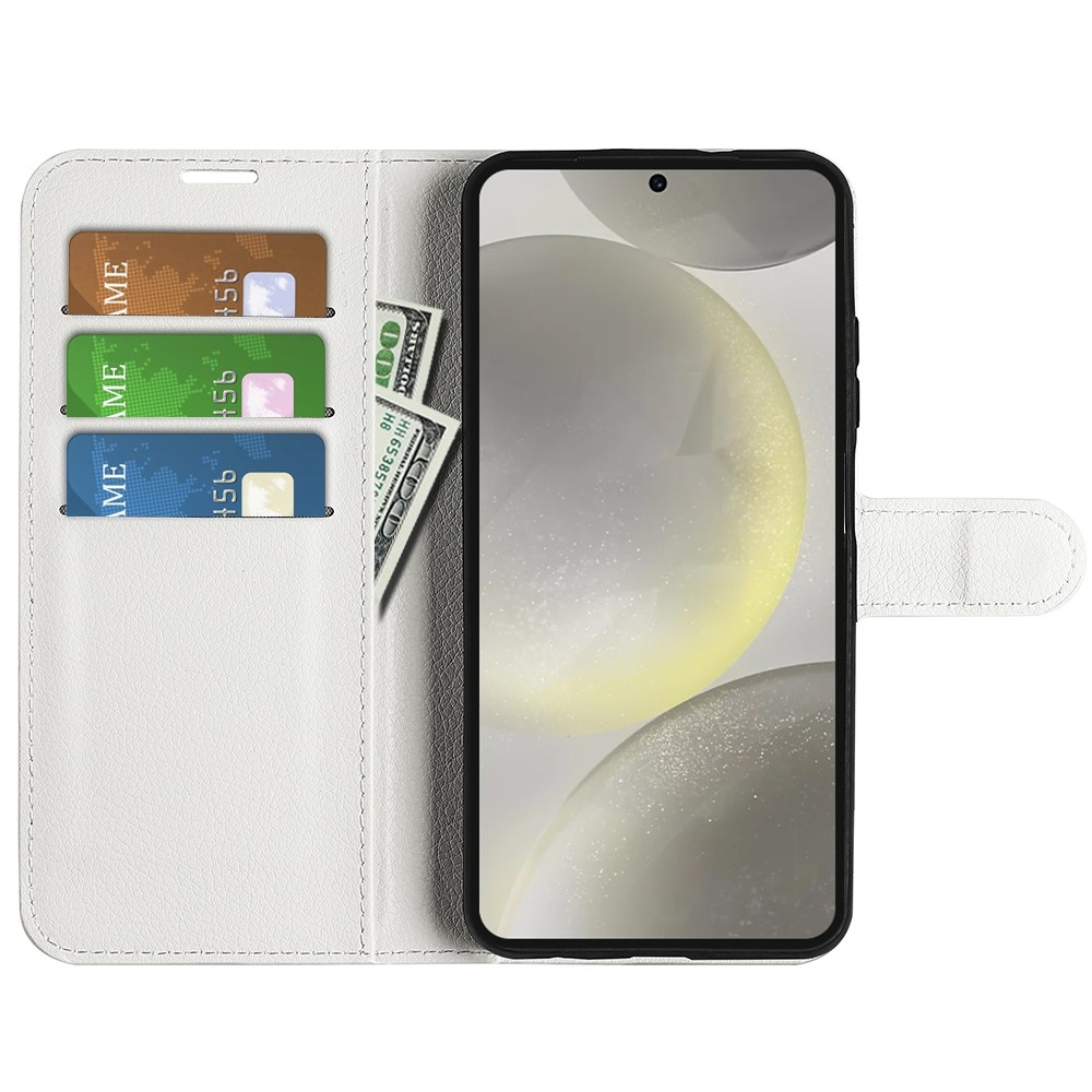 Litchi könyv tok Samsung Galaxy S24 FE készülékhez - fehér