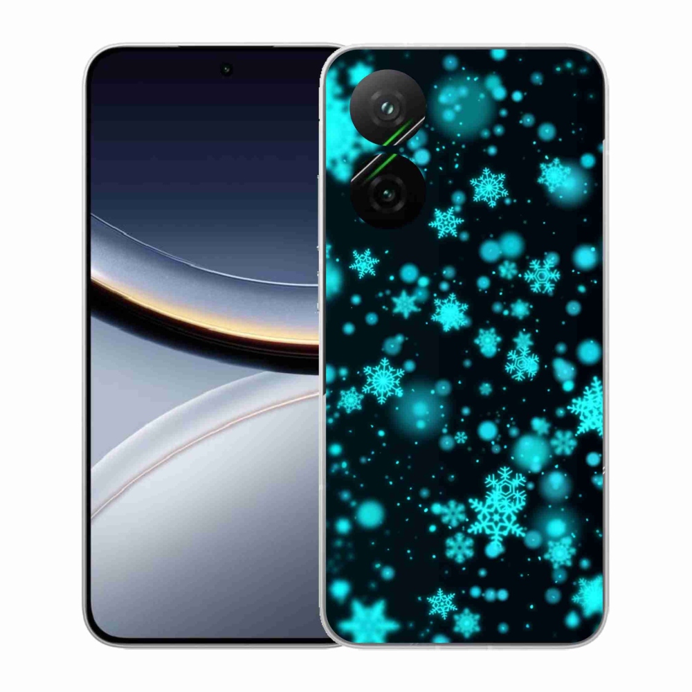 Gél borító mmCase a Xiaomi Poco F7 5G-hez - hópelyhek 1