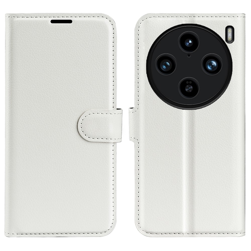 Litchi könyv tok a Vivo X100 Pro 5G-hez - fehér