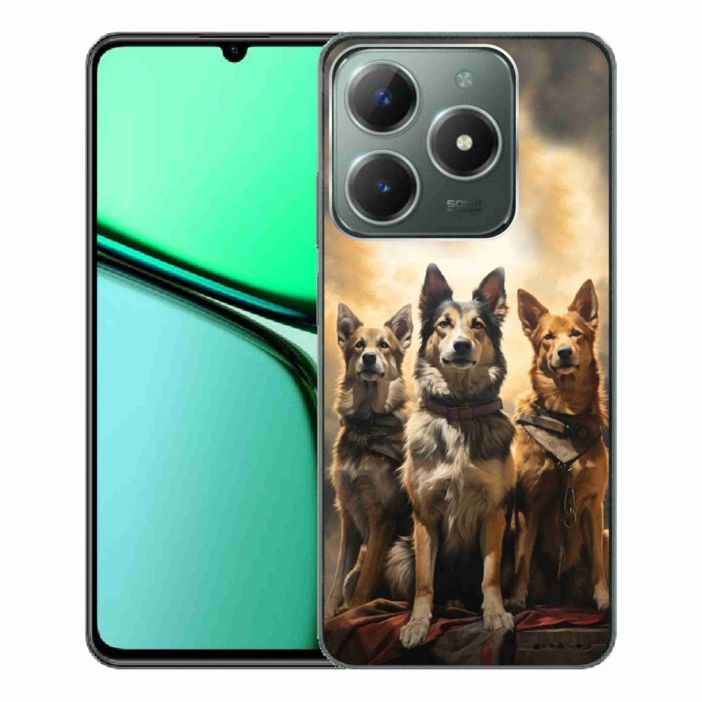 Gél borítás mmCase a Realme C61 készülékhez - három kutya