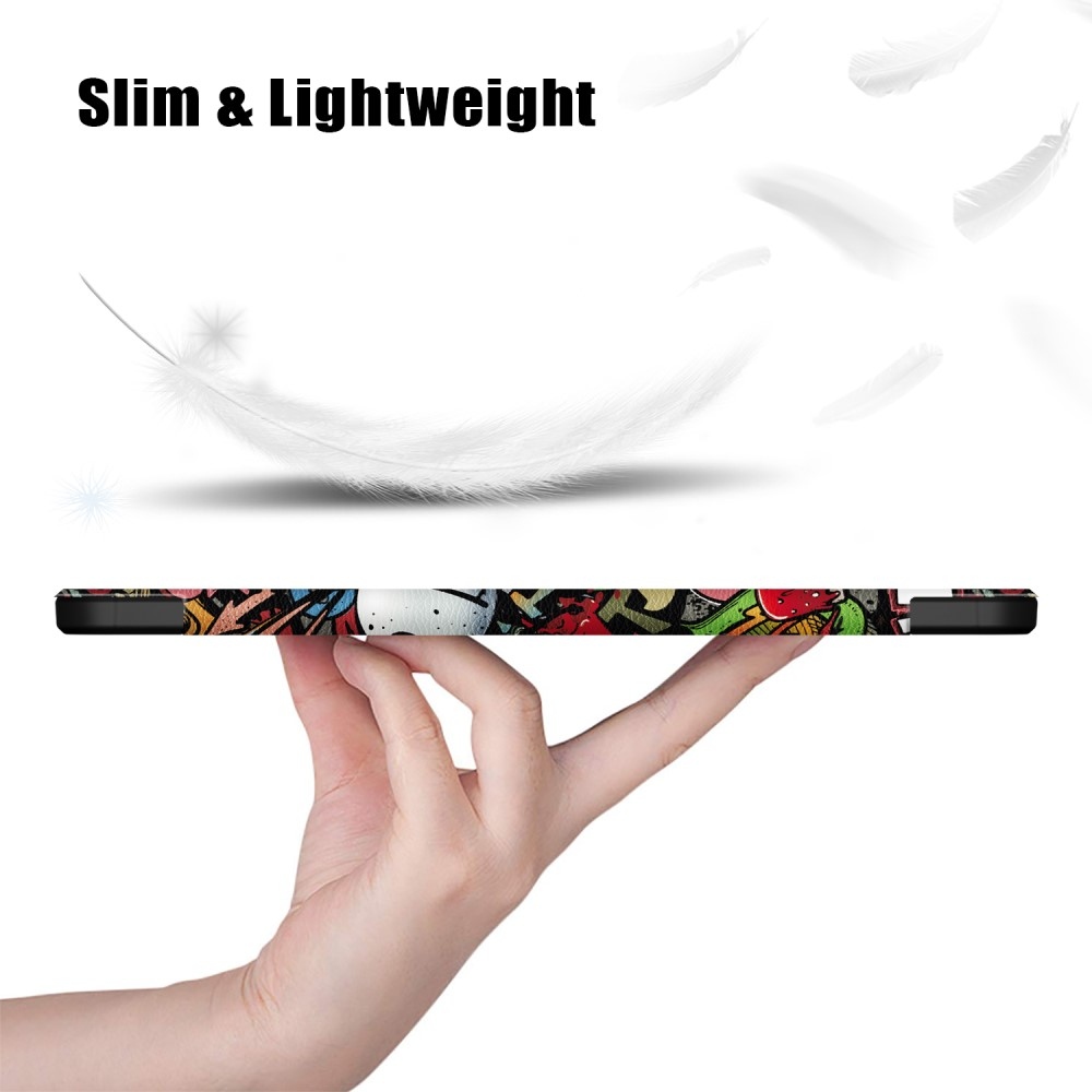 Mintás intelligens pozicionáló tok átlátszó hátlappal Xiaomi Pad 7/7 Pro tablethez - graffiti