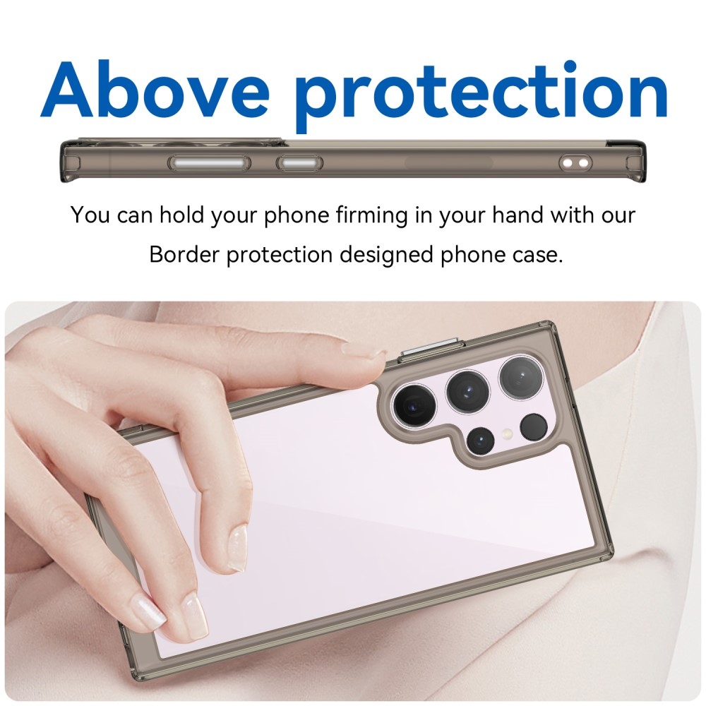 Gél tok kemény hátlappal Samsung Galaxy S24 Ultra készülékhez - szürke
