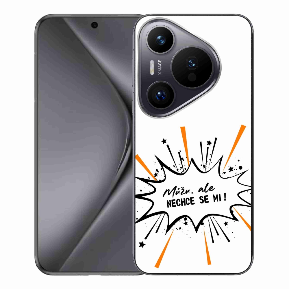 Gél borító mmCase a Huawei Pura 70 Pro készülékhez - vicces szöveg 11 fehér háttér