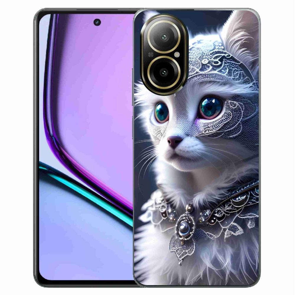 Zselés borítás mmCase a Realme C67 készülékhez - fehér macska