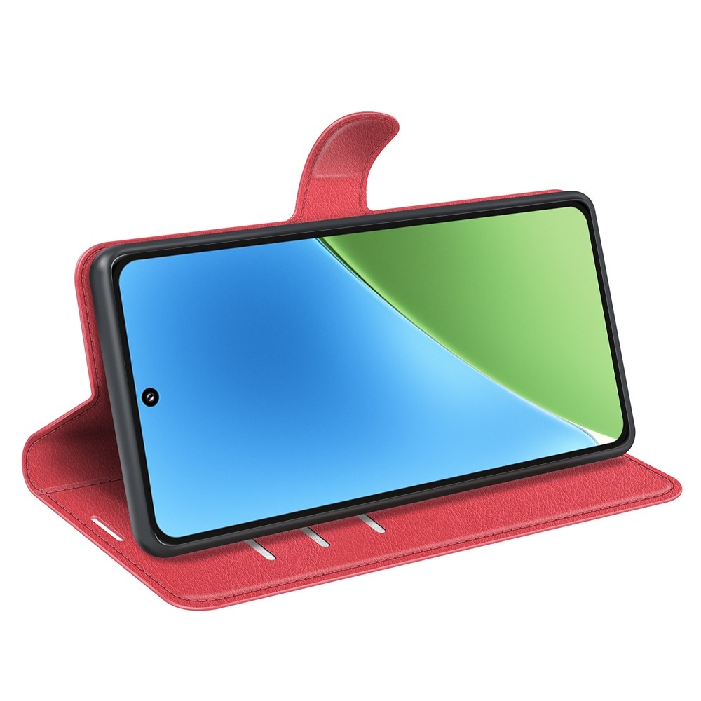 Litchi könyv tok a Xiaomi 15-öshöz - piros