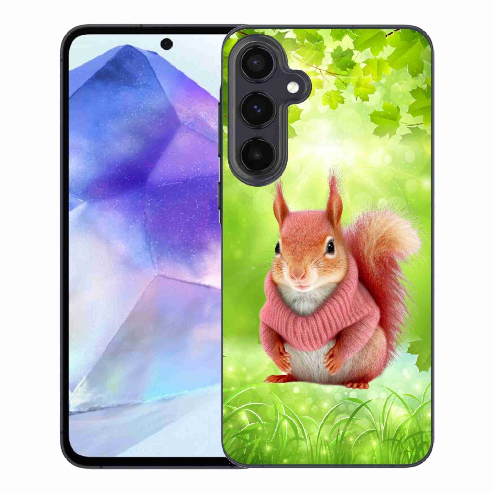 Zselés borítás mmCase Samsung Galaxy A55 5G - mókus pulóverben