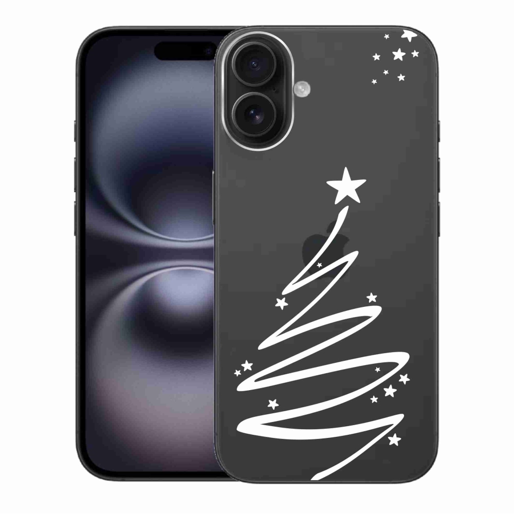 Zselés borítás mmCase iPhone 16 Plus készülékhez - fehér fa átlátszó háttéren