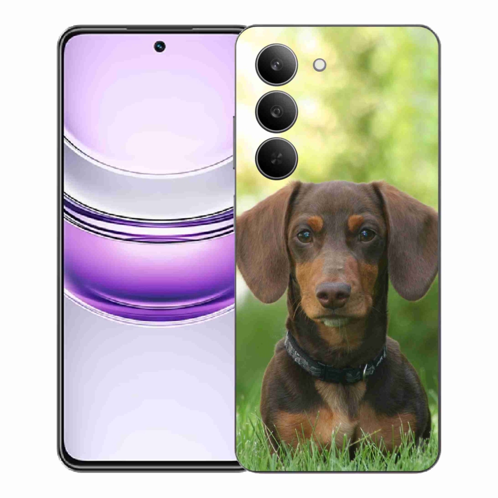 Zselés borítás mmCase a Realme 14x 5G készülékhez - barna tacskó