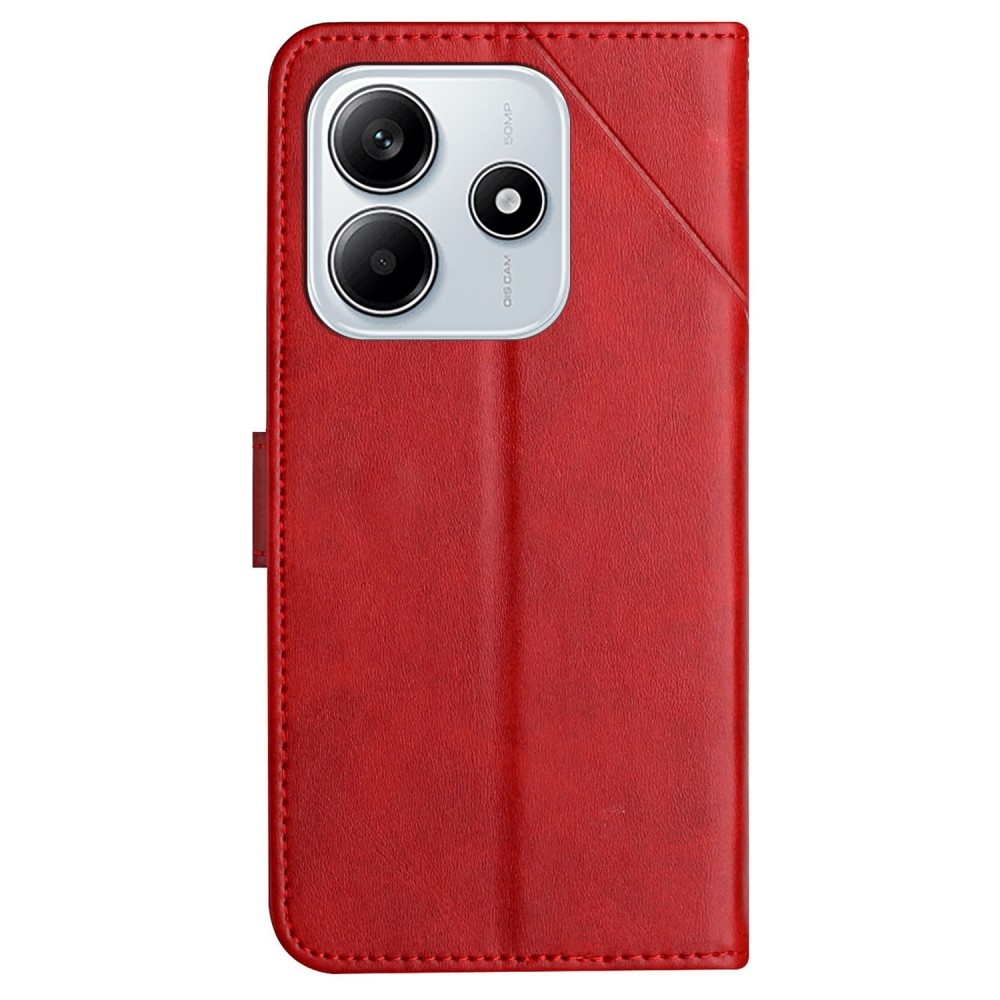 Vonalas könyv tok Xiaomi Redmi Note 14 5G-hez - piros