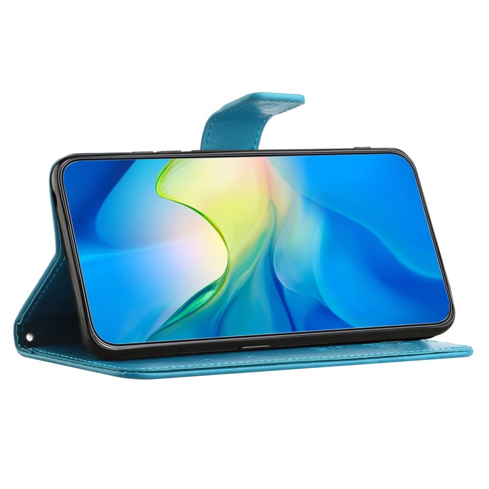 Virágos könyv tok Samsung Galaxy Xcover 7 készülékhez - kék