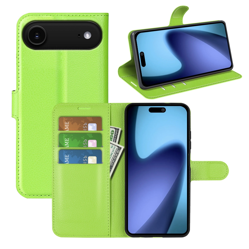 Litchi könyvtáska iPhone 17 Air készülékhez - zöld