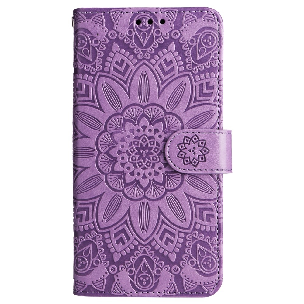Napraforgó könyvtáska Samsung Galaxy M55 5G - lila