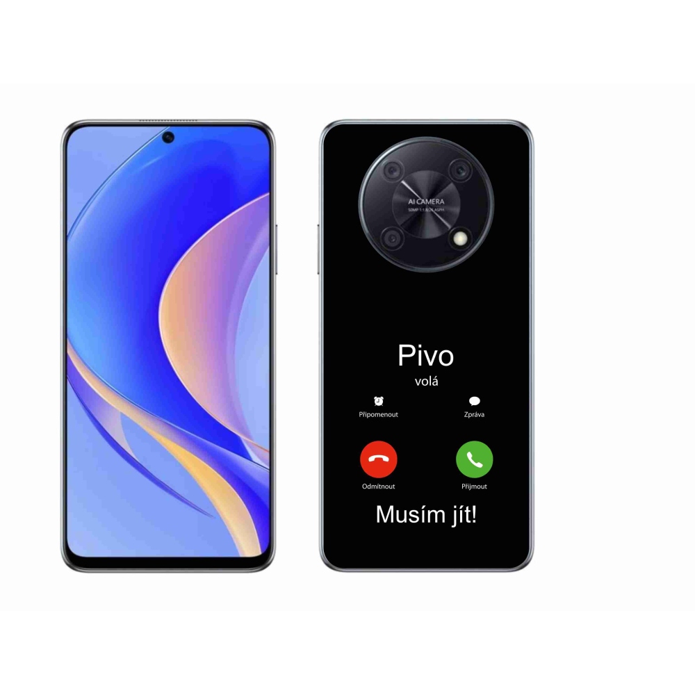 Gél borító mmCase a Huawei Nova Y90-en - sör hívások fekete háttérrel