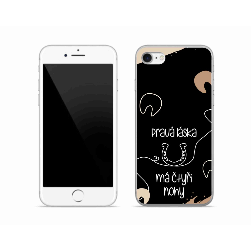 Gél borítás mmCase iPhone SE (2020) - Ló motívum fekete háttér