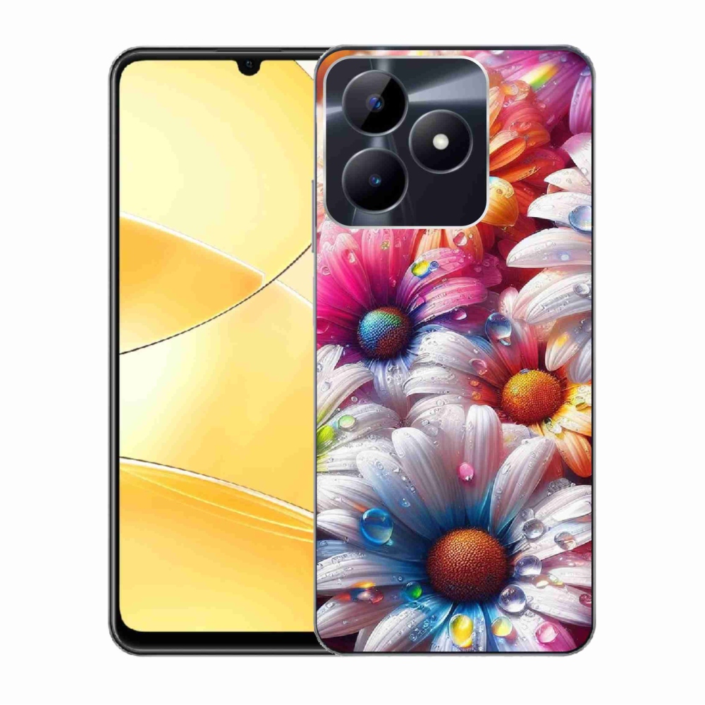 Zselés borító mmCase a Realme C51/C53 készülékhez - színes margaréták