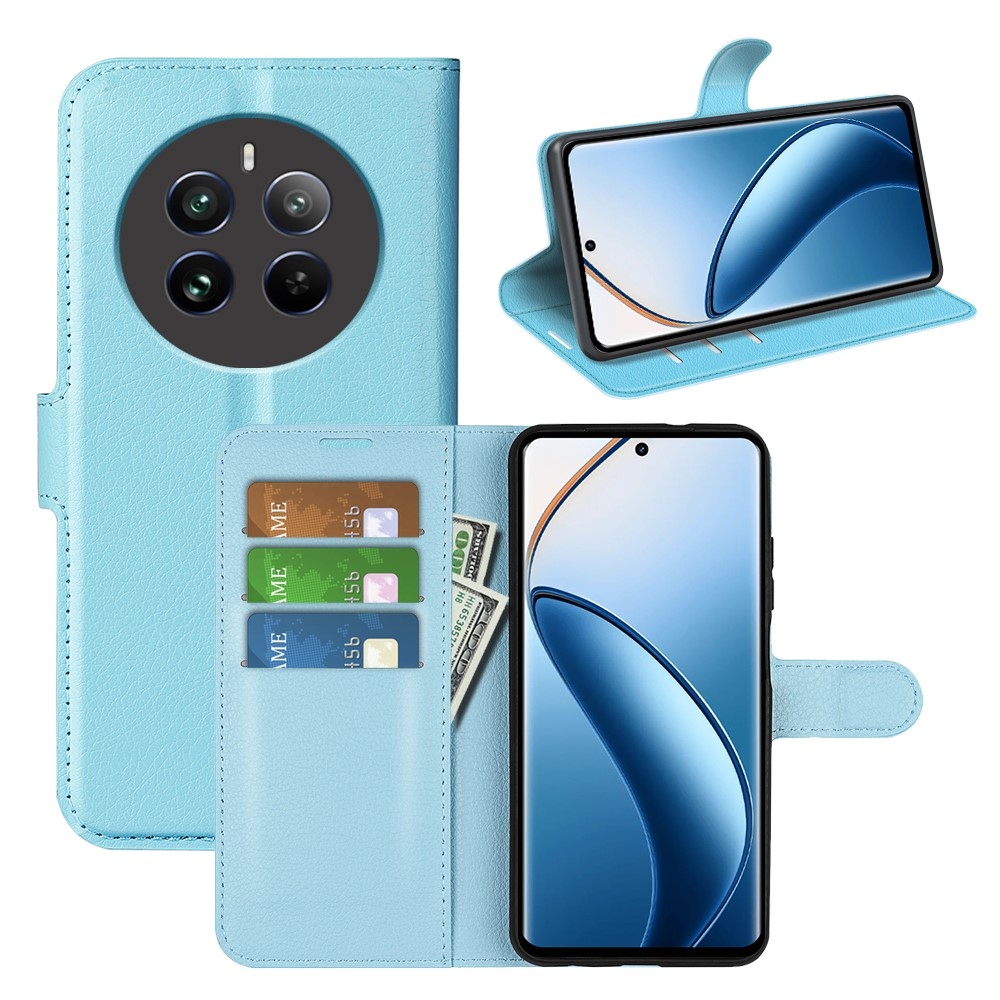 Litchi könyvtáska a Realme 12+ 5G készülékhez - kék