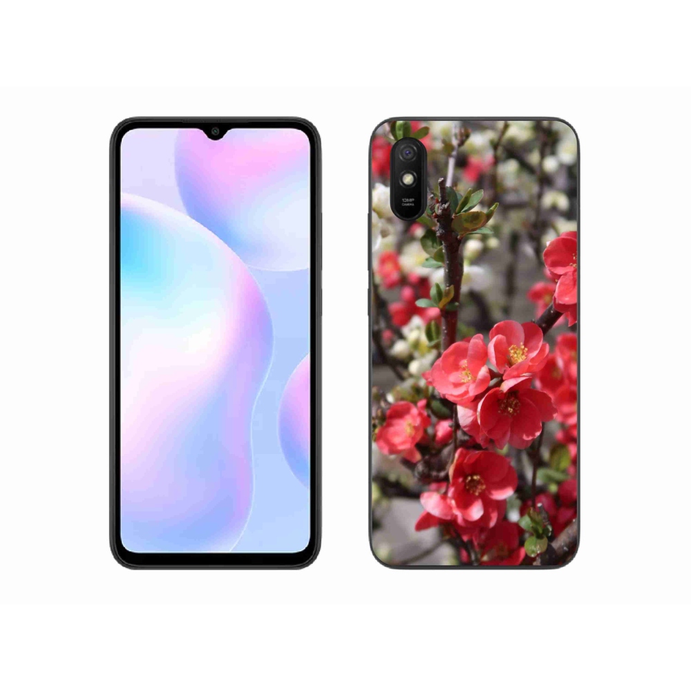 Gél borítás mmCase a Xiaomi Redmi 9A számára - piros virágok