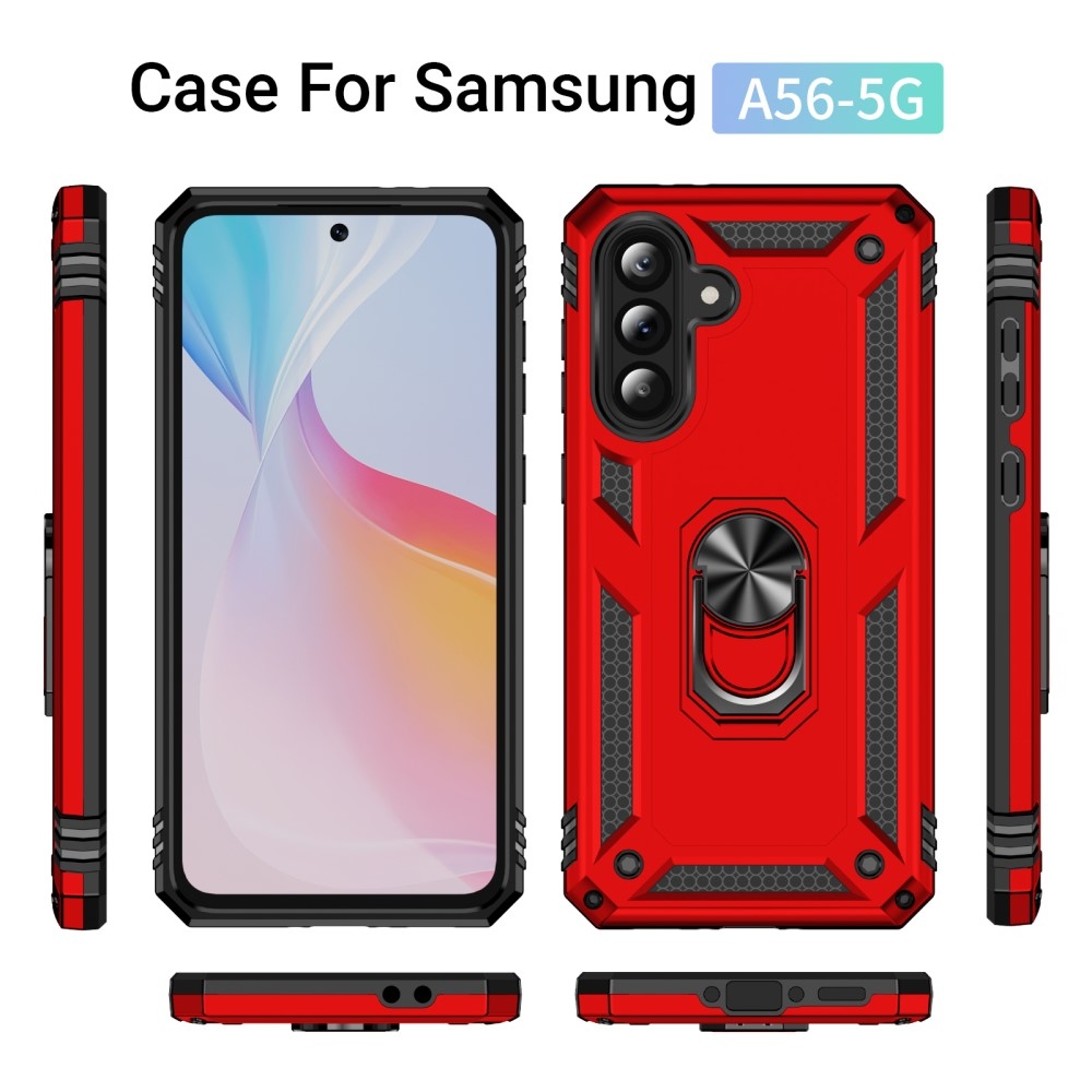 Gyűrűk tartós borítója Samsung Galaxy A56 5G - piros