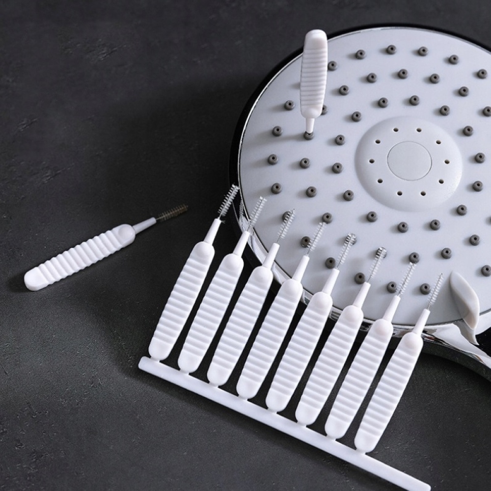 Tisztítókefe készlet telefon/zuhanyfej tisztítására (10db) - fehér színben