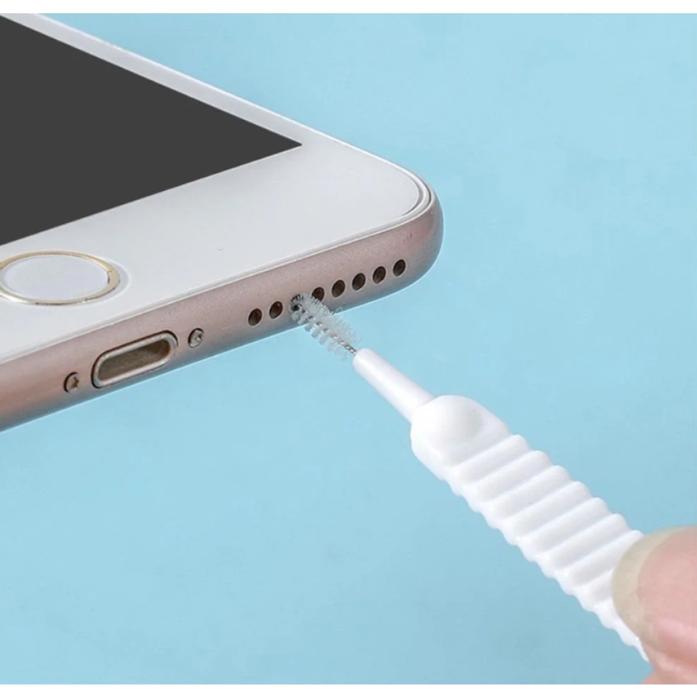 Tisztítókefe készlet telefon/zuhanyfej tisztítására (10db) - fehér színben