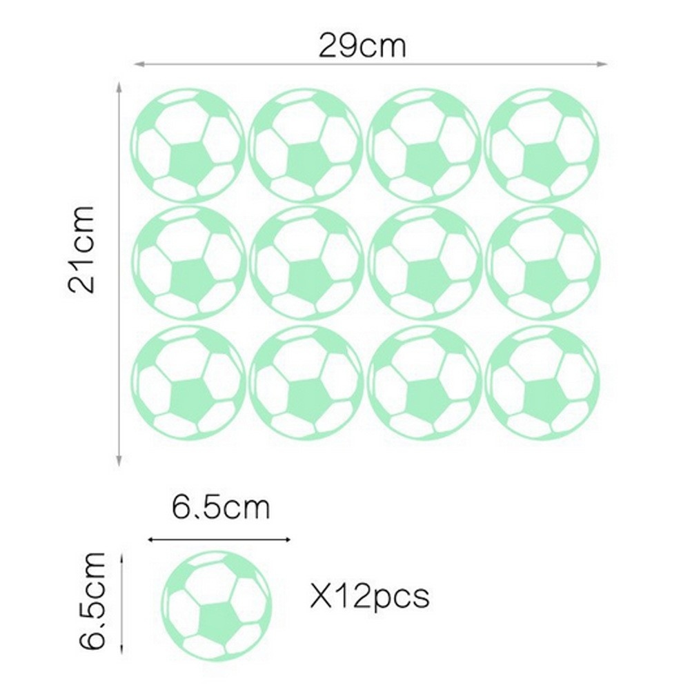Fluoreszkáló falmatricák készlete (12 db) - foci