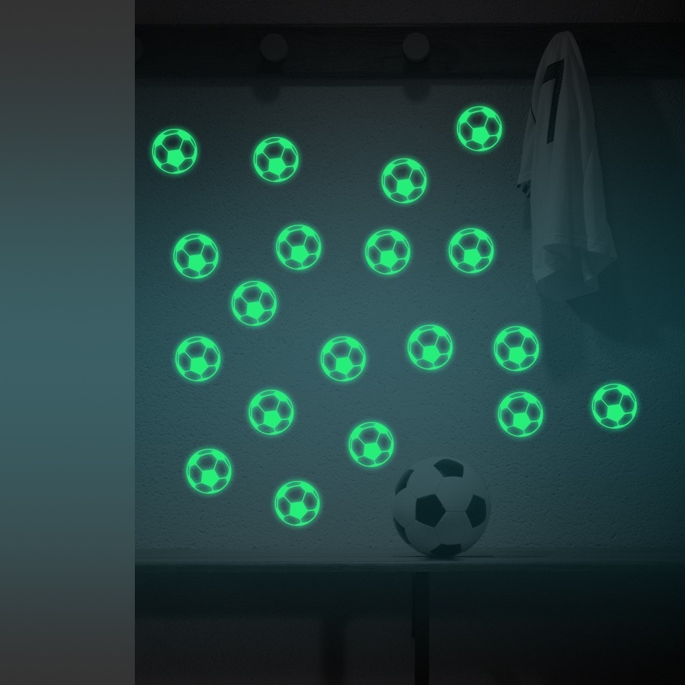 Fluoreszkáló falmatricák készlete (12 db) - foci