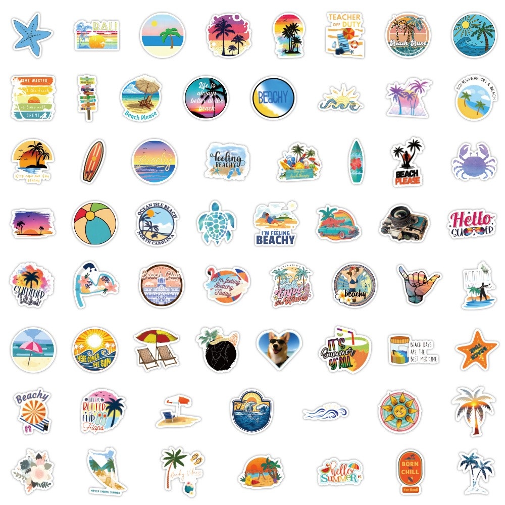 Nyári matricakészlet (120 db) - tengerparti motívumok