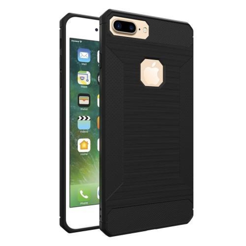 Homokos matt zselés tok iPhone 8 Plus és 7 Plus készülékhez - fekete